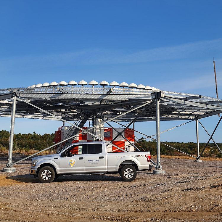 construction management - photo of varcon truck in front of a structure