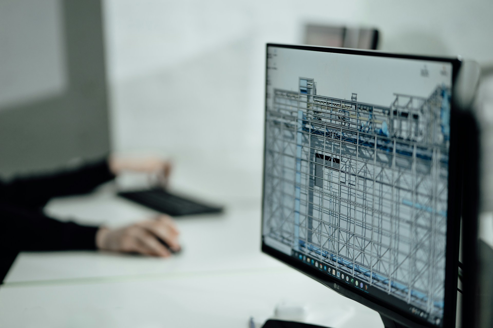 Engineer looking at computer screen