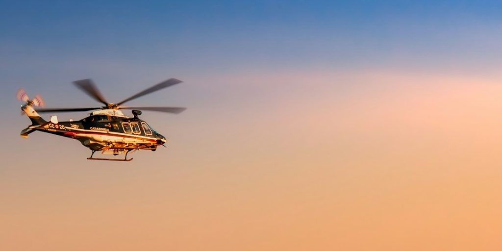 Helicopter flying
