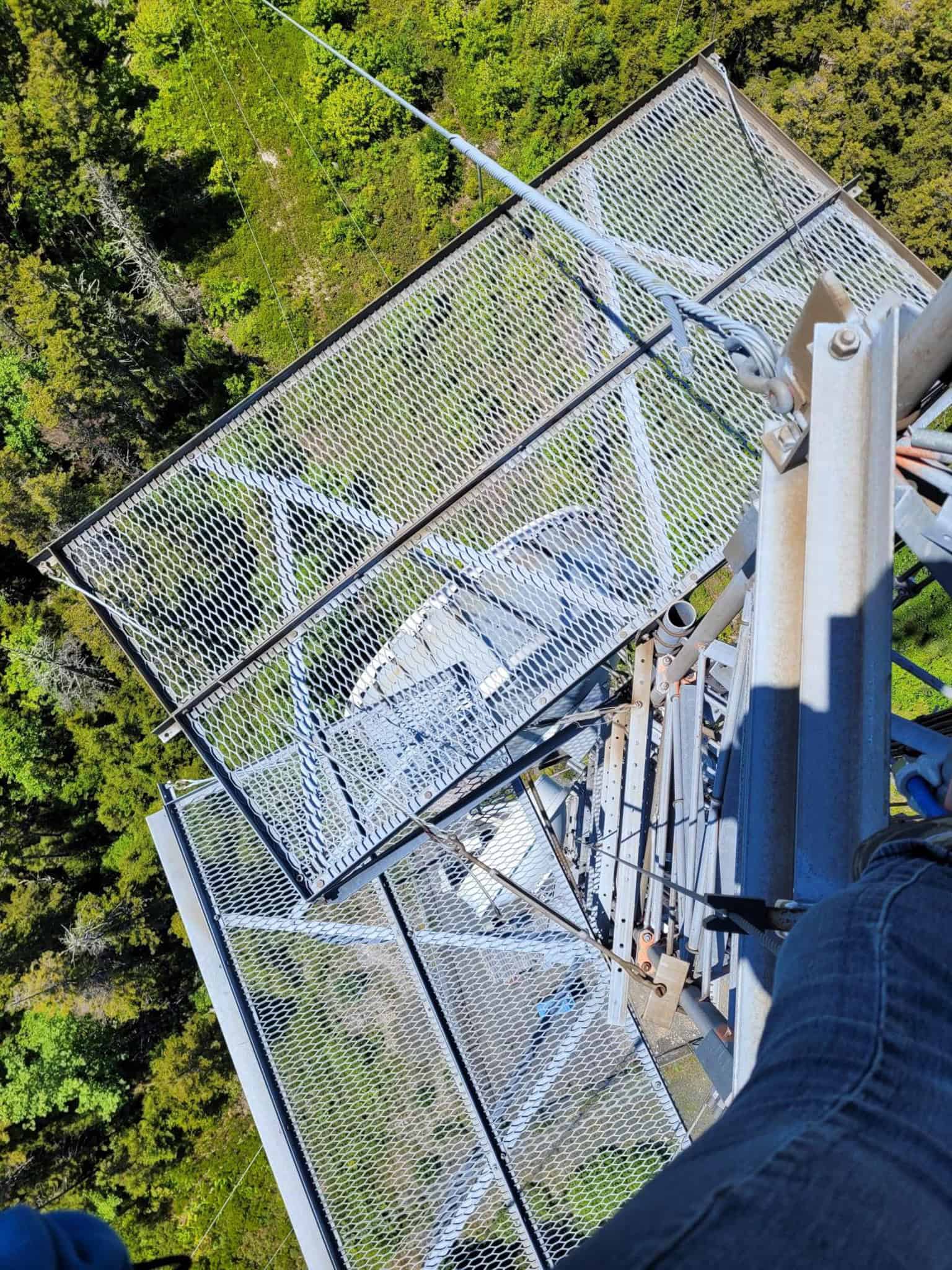 Looking-down view from a tower