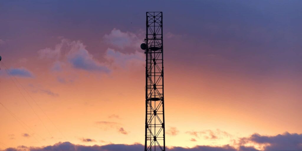 Top of a tower at dusk