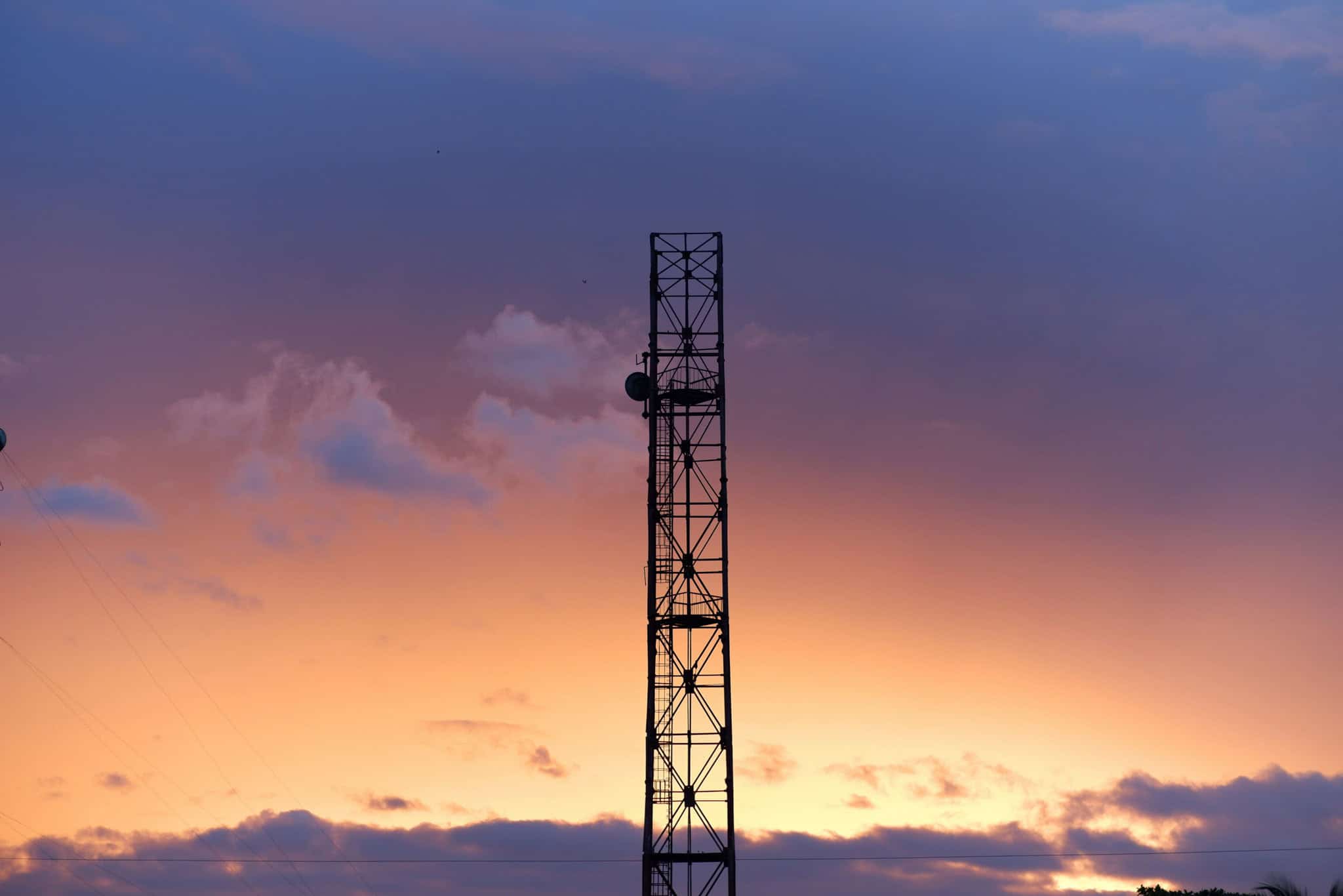 Top of a tower at dusk